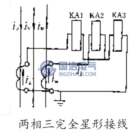 兩(liǎng)相三繼(jì)電器完全星形接線